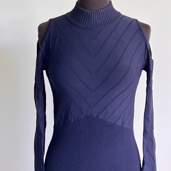 Manning Cartell Turtle Neck Navy Blue Maxi Dress Size Medium - Picture 2 of 14